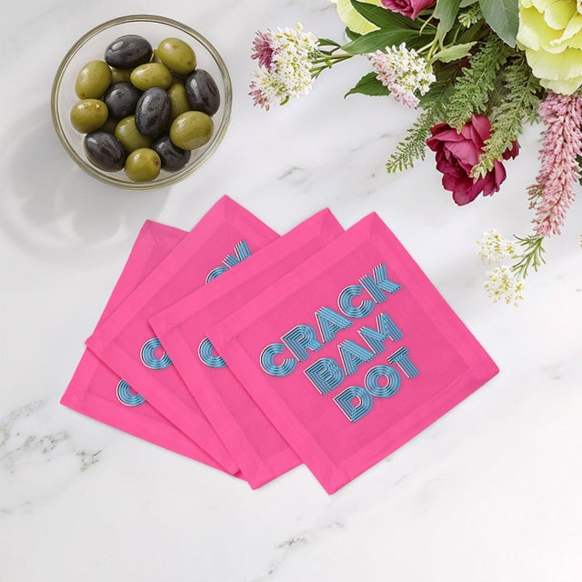 Pulsing with a rhythmic graphic energy, Crack Bam Dot Acqua Pink translates the iconic calls of a Mahjong game into a...