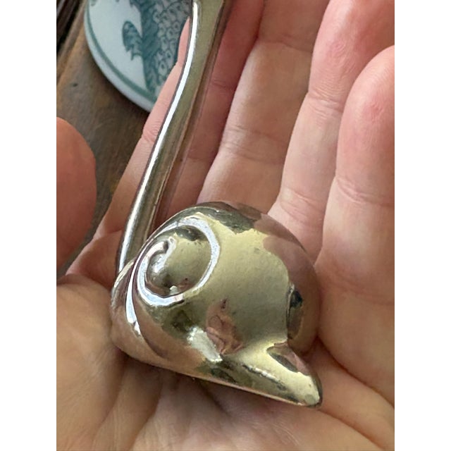 Miniature Whimsical Italian Silver Tone Snail Figurine With Crystal Made in Italy This charming Italian silver-tone snail...