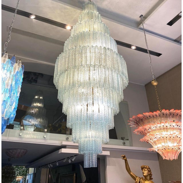 Italian Monumental Murano Glass Tronchi Chandelier, 1990s For Sale - Image 3 of 10