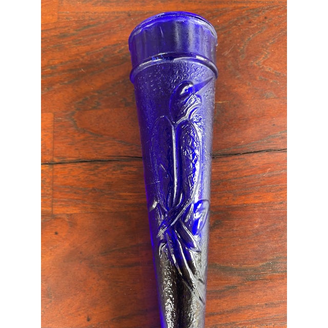 Art Deco Art Deco Cobalt Blue Depression Dugan Glass Company Automobile Wall Pocket For Sale - Image 3 of 5