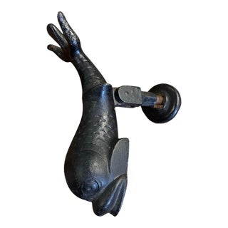 Vintage Cast Iron Fish & Dolphin Architectural Door Knocker For Sale