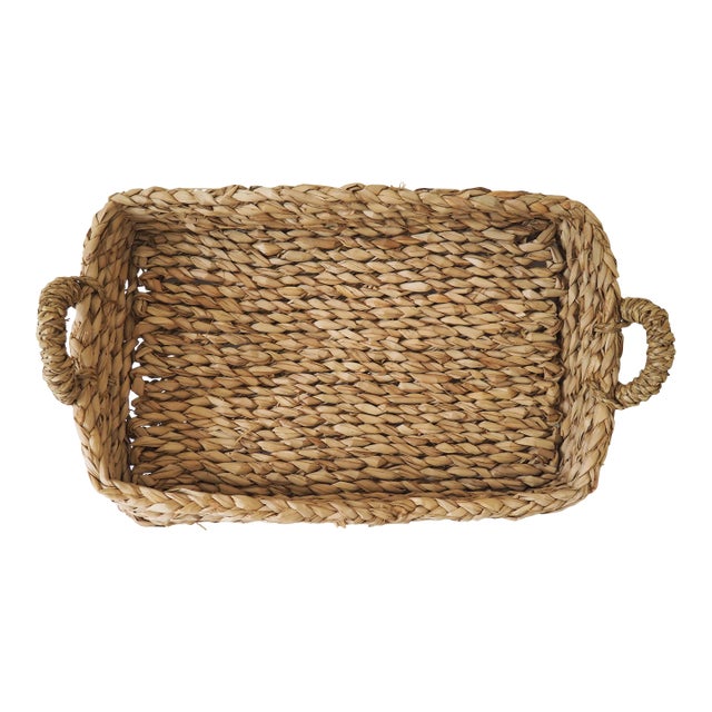 Rush Rectangle Tray Basket For Sale