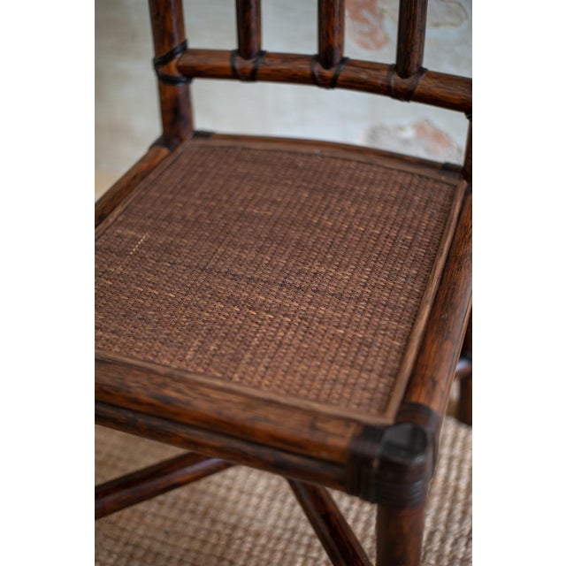 Bamboo and Glass Dining Set, 1970s, Set of 7 For Sale - Image 10 of 14
