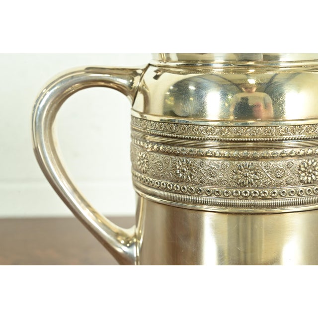 Silver Antique Tiffany & Co. Victorian Silverplate Repoussé Pitcher For Sale - Image 8 of 12