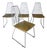 Designer Chairs in Hand-Decorated Leather and Steel, 1970s, Set of 4 For Sale