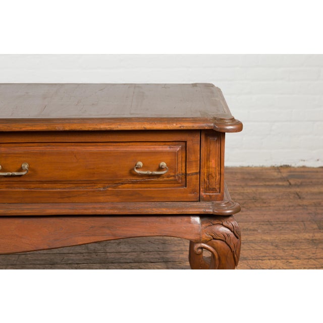 Dutch Colonial Early 20th Century Low Table with Two Drawers and Cabriole Legs For Sale - Image 11 of 13