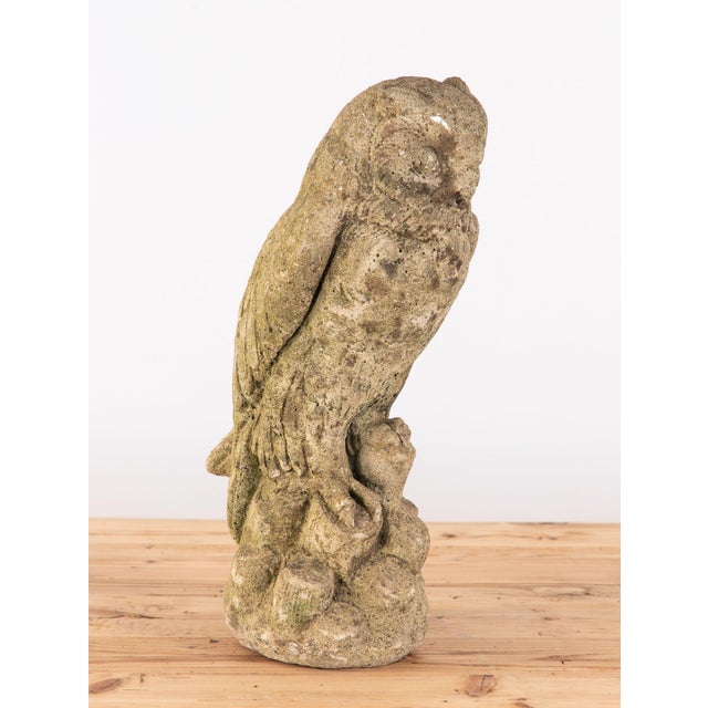 Vintage Stone Horned Owl Garden Ornament, Usa Mid 20th C. For Sale In New York - Image 6 of 14