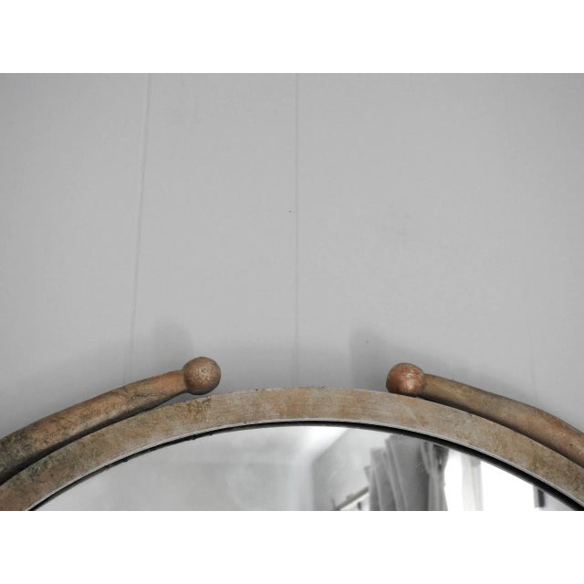 Metal Tromp l'Oeil Metal Antelope Horns Round Wall Mirror For Sale - Image 7 of 8