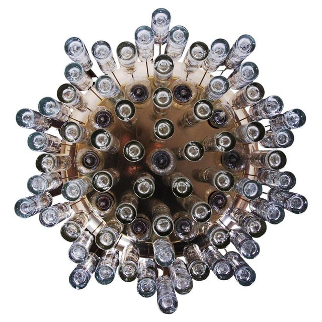 Large Murano Glass and Brass Lava Flush Mount Chandelier from Doria Leuchten, Germany, 1960s For Sale - Image 3 of 15