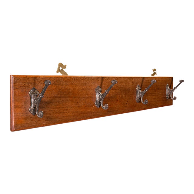Antique Coat Rack, English, Cloakroom, Reception Hall, Mounted Hooks, Victorian For Sale