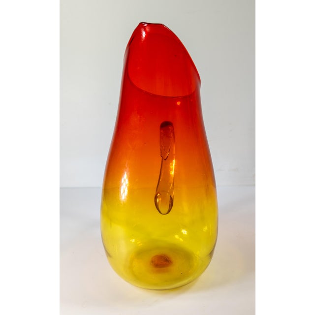 Blenko Mid-Century Amberina Art Glass Water Pitcher by Blenko For Sale - Image 4 of 10