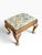 Wood Antique Queen Anne Ottoman in Upholstery and Cabriole Legs by William Morriss, 1890s For Sale - Image 7 of 10