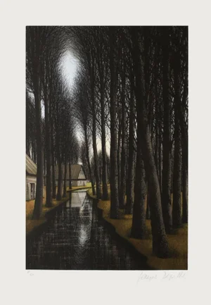 1987 Jacques Deperthes House by the River Lithograph