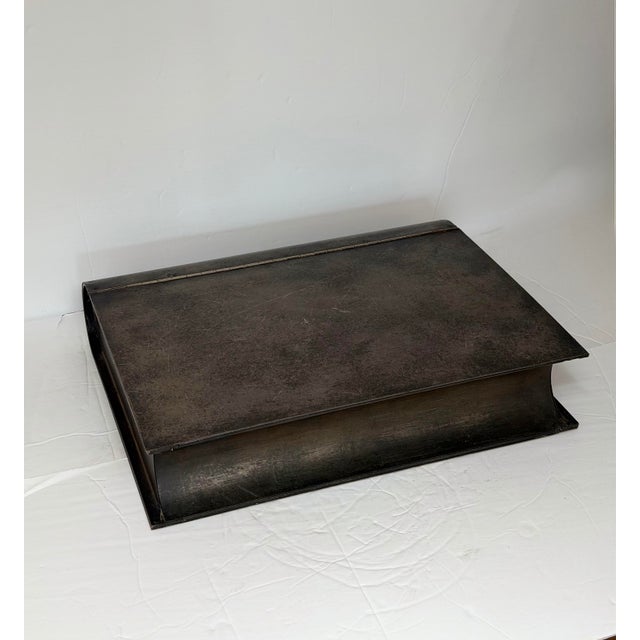 Late 20th Century 1980s Italian Brutalist “Il Teatro” Metal Book Rectangular Box For Sale - Image 5 of 12