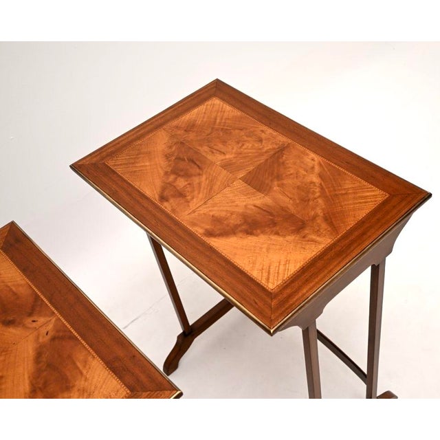 Antique Edwardian Walnut Nest of Four Tables, 1900, Set of 4 For Sale - Image 6 of 10