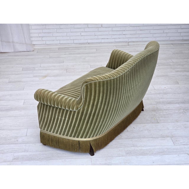 Danish 2-Seater Sofa in Velour and Beech, 1960s For Sale - Image 11 of 18