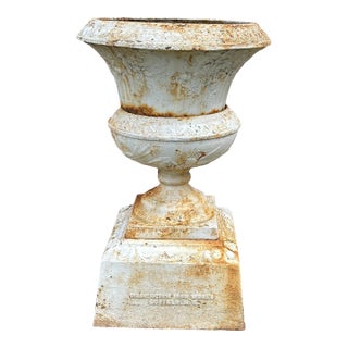 Late Victorian Washington Iron Works Cast Iron Urn For Sale