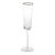 Aperitivo Triangular Champagne Flute, Clear w/ Gold Rim, Set of 4 For Sale