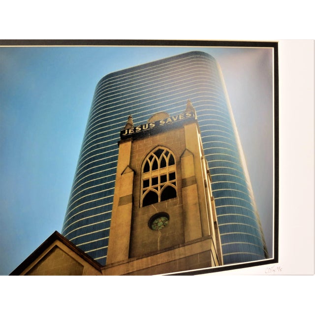 The Old, The New. Downtown Houston. Great juxtaposition between old and new architecture. Whitewashed composite wood grain...