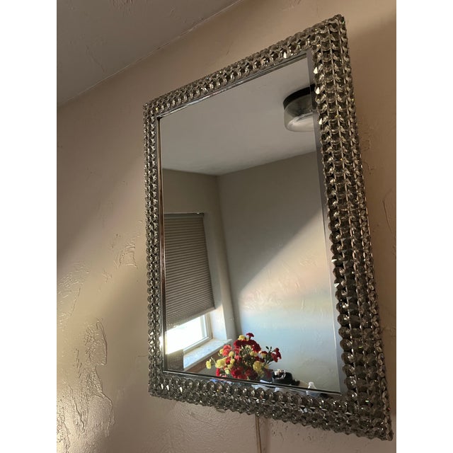 Mid-Century Modern Authentic 1960/1970 Palwa Illuminated Crystal Mirror (22x16) For Sale - Image 3 of 9