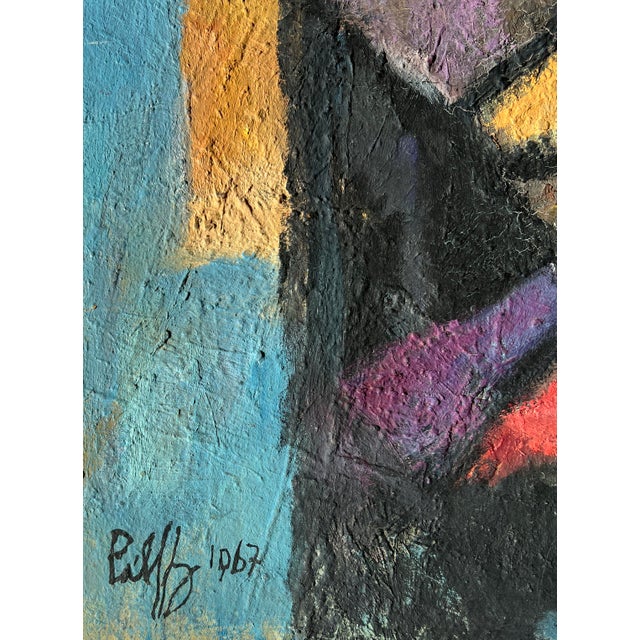 B. Pàlf, Abstract Composition, 1967, Oil on Wood For Sale - Image 3 of 12