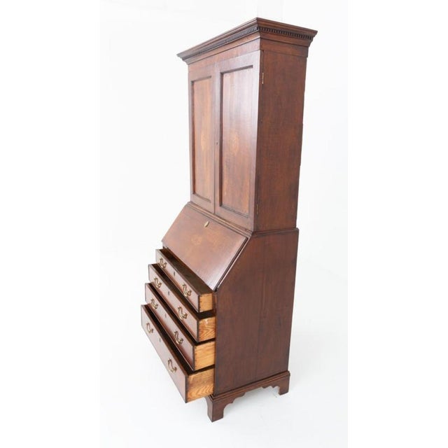 Wood Georgian Bookcase in Oak For Sale - Image 7 of 10