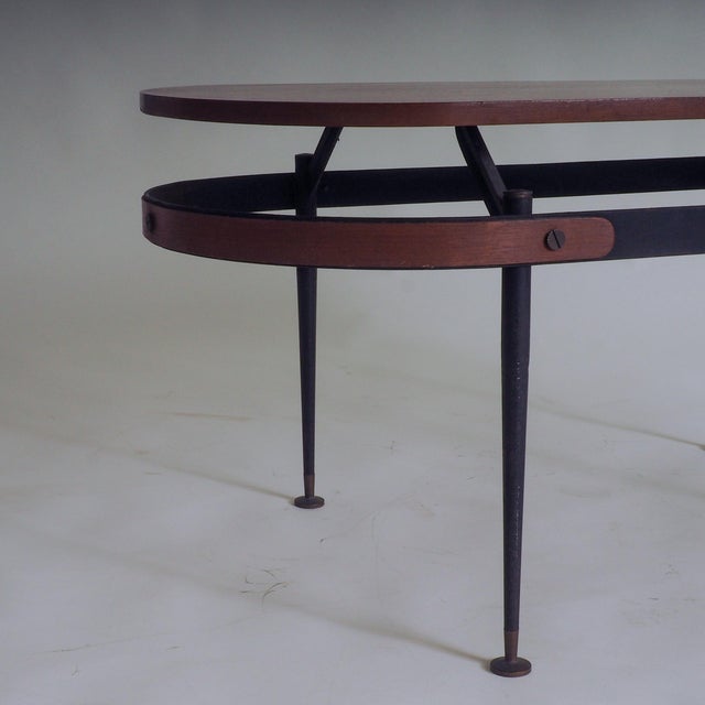Silvio Cavatorta Wooden Oval Coffee Table by Silvio Cavatorta, 1950s For Sale - Image 4 of 14