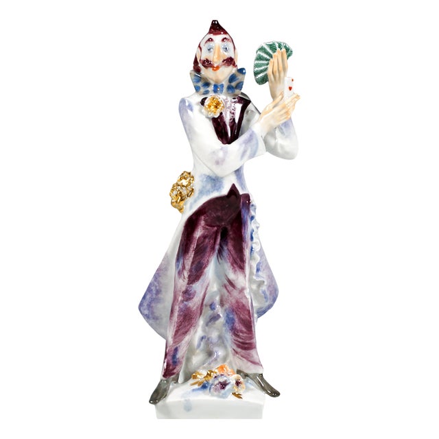 Magician with Cards Circus Figurine by Peter Strang for Meissen, 1992 For Sale