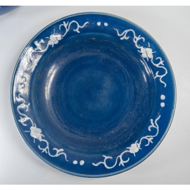 Early 20th Century Chinese Blue and White Pate-Sur-Pate Jardiniere Planter For Sale - Image 12 of 15