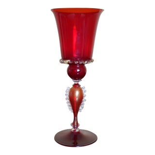 Italian Handcrafted Chalice in Blown Murano Glass 1970s For Sale