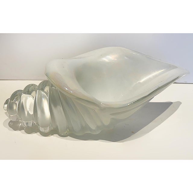 1950s Licio Zanetti Murano Glass Conch Shell Sculpture, Signed Offered for sale is a 1950s original signed hand-blown...