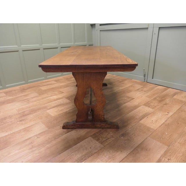 Wood Arts & Crafts Golden Oak Refectory Dining Table, 1880 For Sale - Image 7 of 8