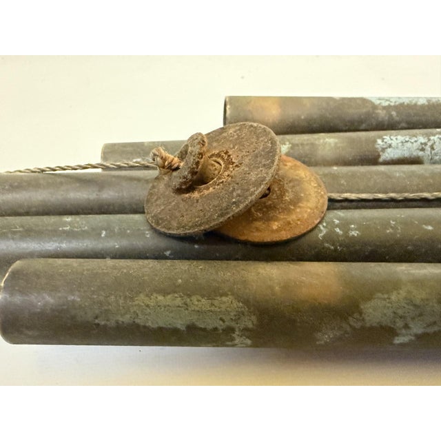 Mid-Century Modern Patinated Bronze Wind Chimes in the Style of Walter Lamb - 27" For Sale - Image 11 of 15