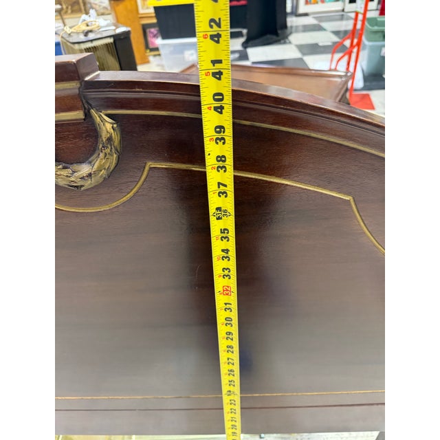 Regency Period Antique Twin Size Mahogany Headboard With Brass Accents For Sale In Atlanta - Image 6 of 6