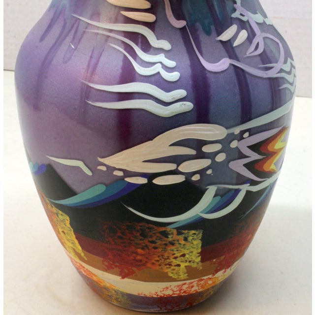 Signed Sam 2 Bulls – Oglala Lakota Sioux Hand-Painted Art Vase For Sale In San Diego - Image 6 of 16