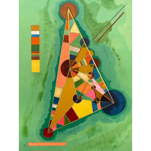 Wassily Kandinsky Vintage 1965 Mid Century Modern Fine Art Lithograph Print Framed Paris Exhibition Poster " Bunt Im Dreieck " 1927 For Sale In Kansas City - Image 6 of 16