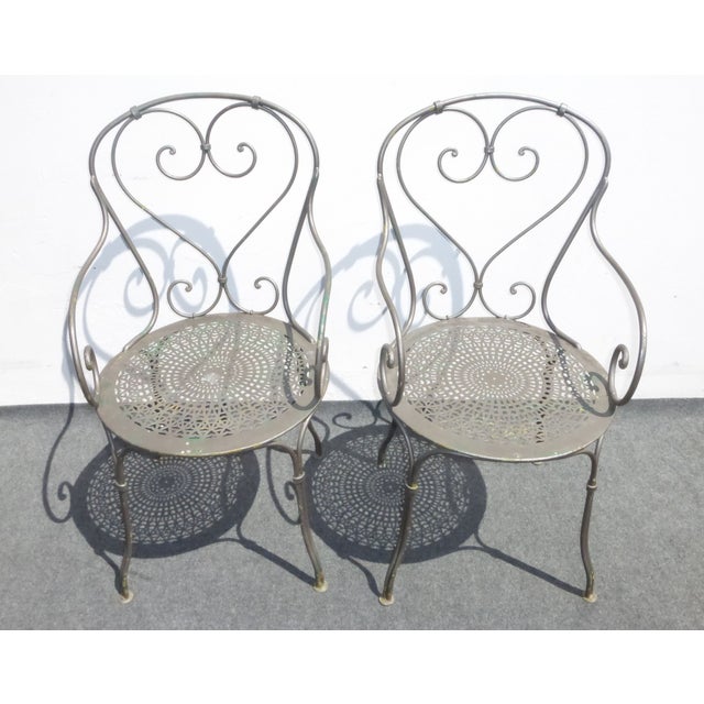 Vintage Wrought Iron Bistro Armchairs A Pair Chairish