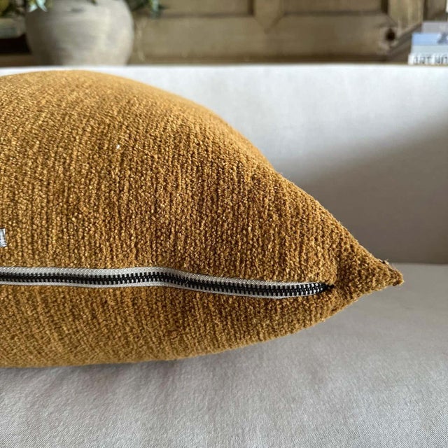 Textile French Cotton Chenille Pillow With Down Insert For Sale - Image 7 of 7