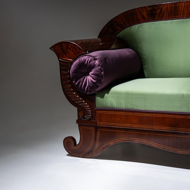 Wood Antique Biedermeier Sofa in Mahogany, Northern Germany, 1830 For Sale - Image 7 of 13