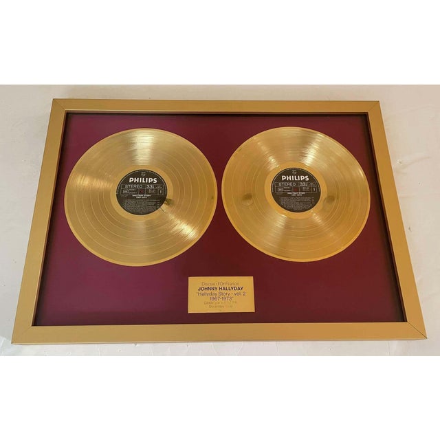 Wood Official Gold Record Award France Johnny Halliday Story 1967-1973 Vol.2 For Sale - Image 7 of 16