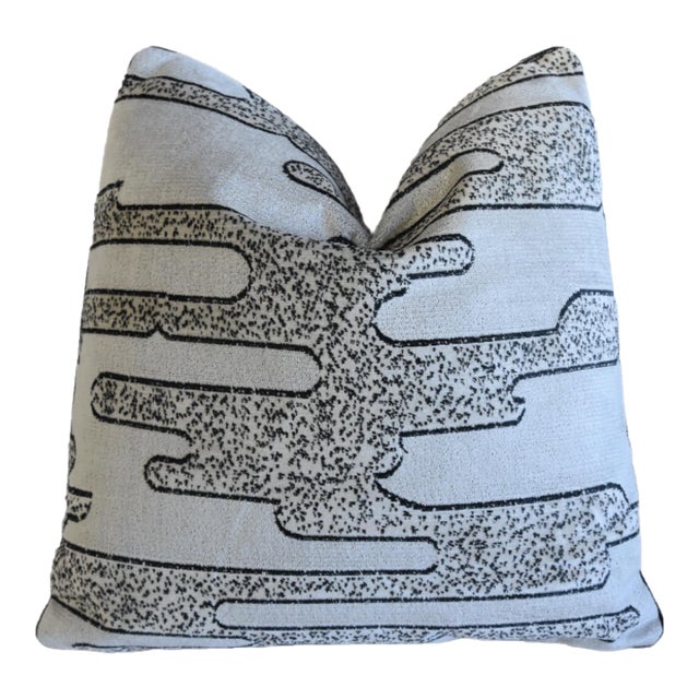 Designer Romo Salvador Modern Contemporary Velvet Feather/Down Pillow For Sale