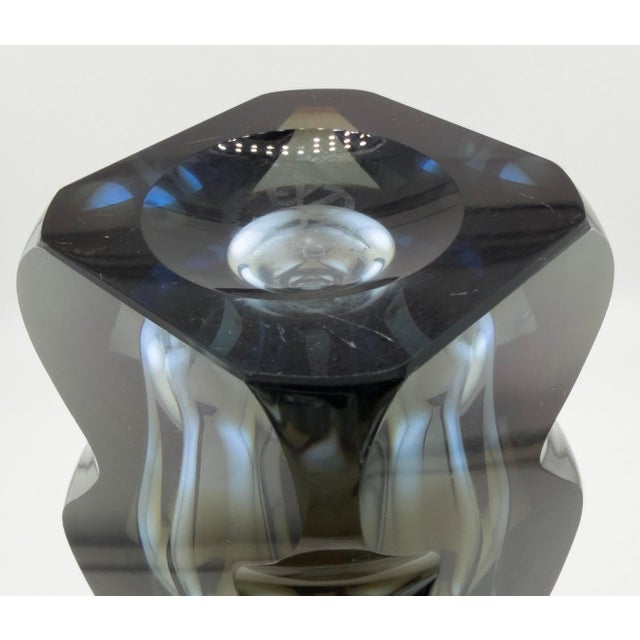 Mid-Century Modern Vintage Optic Glass Vase by Oldrich Lipsky for Exbor, 1960s For Sale - Image 3 of 13