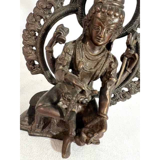 Antique Bronze Hindu Statue of the Deity / God Shiva, Seated - Lord of the Dance For Sale In Tampa - Image 6 of 8