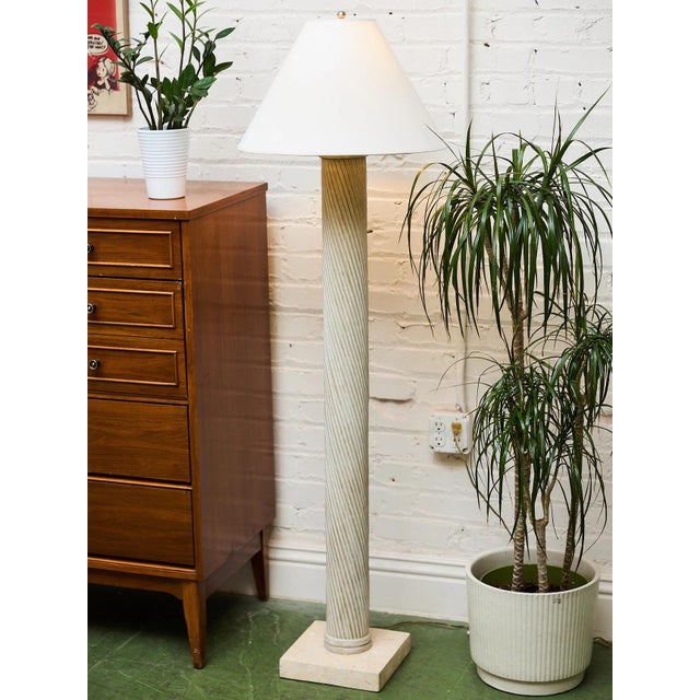1980s 1980s Vintage Plaster Spiral Floor Lamp For Sale - Image 5 of 8