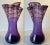 Glass Signed Rich Pitkethly Art Glass Amethyst Handkerchief Vase With Swirled Lines For Sale - Image 7 of 12