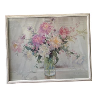 Vintage Ruth Baderian Floral Painting Print For Sale