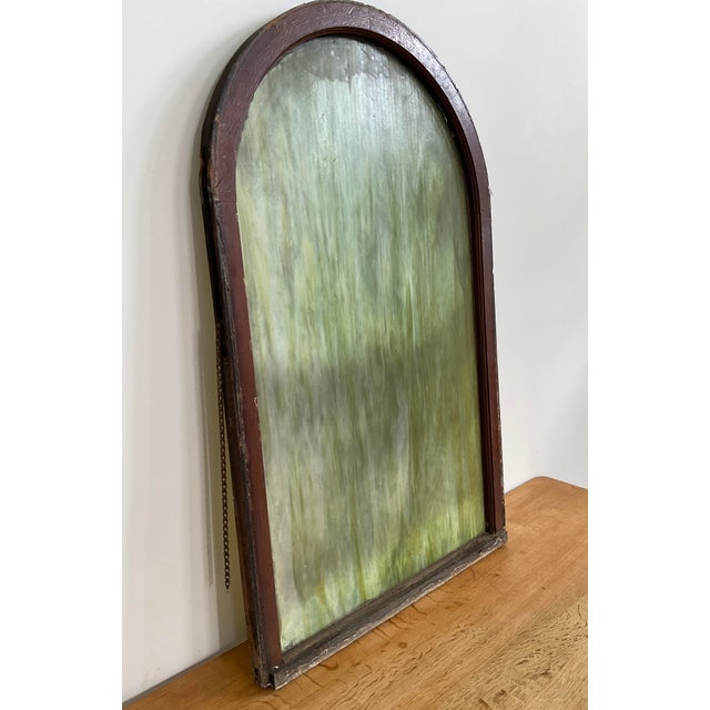 Vintage Arch Top Slag Glass Window, Early 20th C For Sale In Raleigh - Image 6 of 14