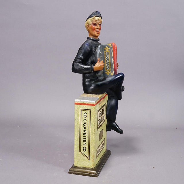 Wood Vintage Gold Dollar Cigarettes Advertising Sculpture 1950s For Sale - Image 7 of 11