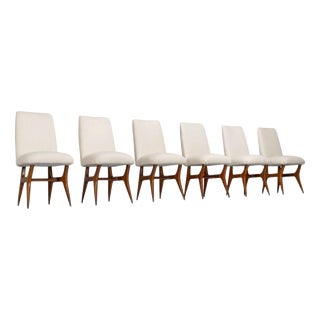 Vintage Dining Chairs by Melchiore Bega, Italy, 1950, Set of 6 For Sale