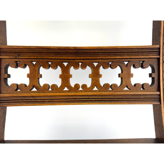 Antique Eastlake Style Walnut Caned Seat Chair With Turned Spindles For Sale - Image 4 of 11